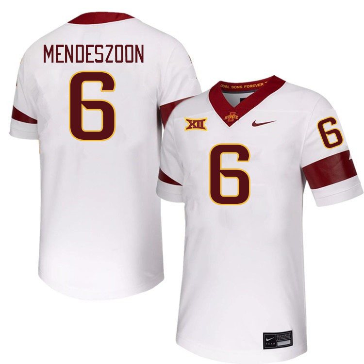 Men #6 Myles Mendeszoon Iowa State Cyclones College Football Jerseys Stitched-White